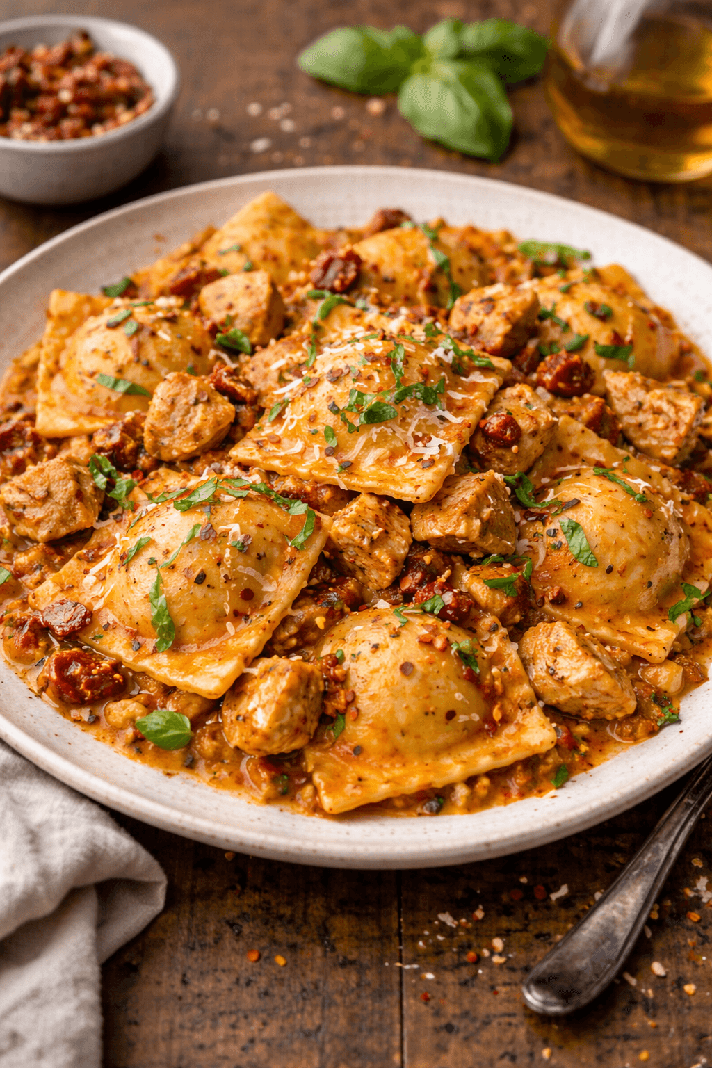 Crimson Chicken Ravioli